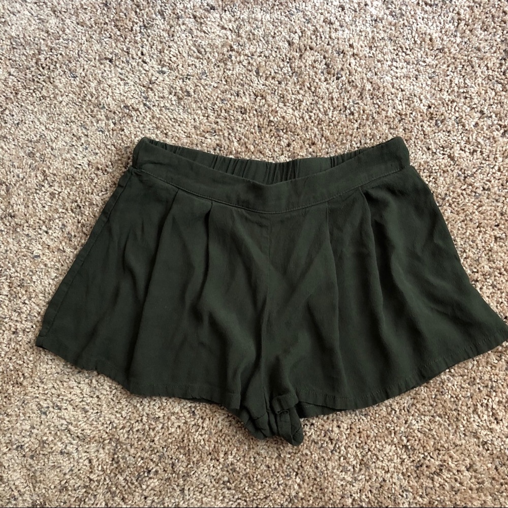 Army Green Flowy Shorts